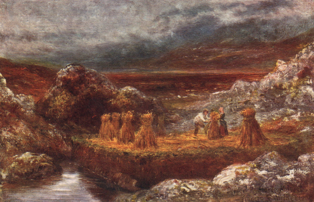 'A Donegal Harvest' by Francis Sylvester Walker. Ireland 1905 old print